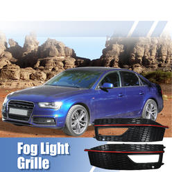 Unique Bargains Pair Front Bumper Fog Light Grille Grill Cover for Audi A4 S4 S-line 13-15