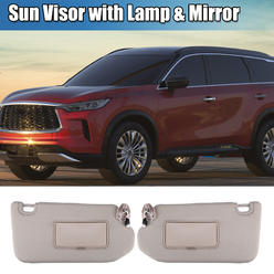 Unique Bargains Left Driver Side and Right Passenger Sun Visor with Lamp and Mirror for Nissan
