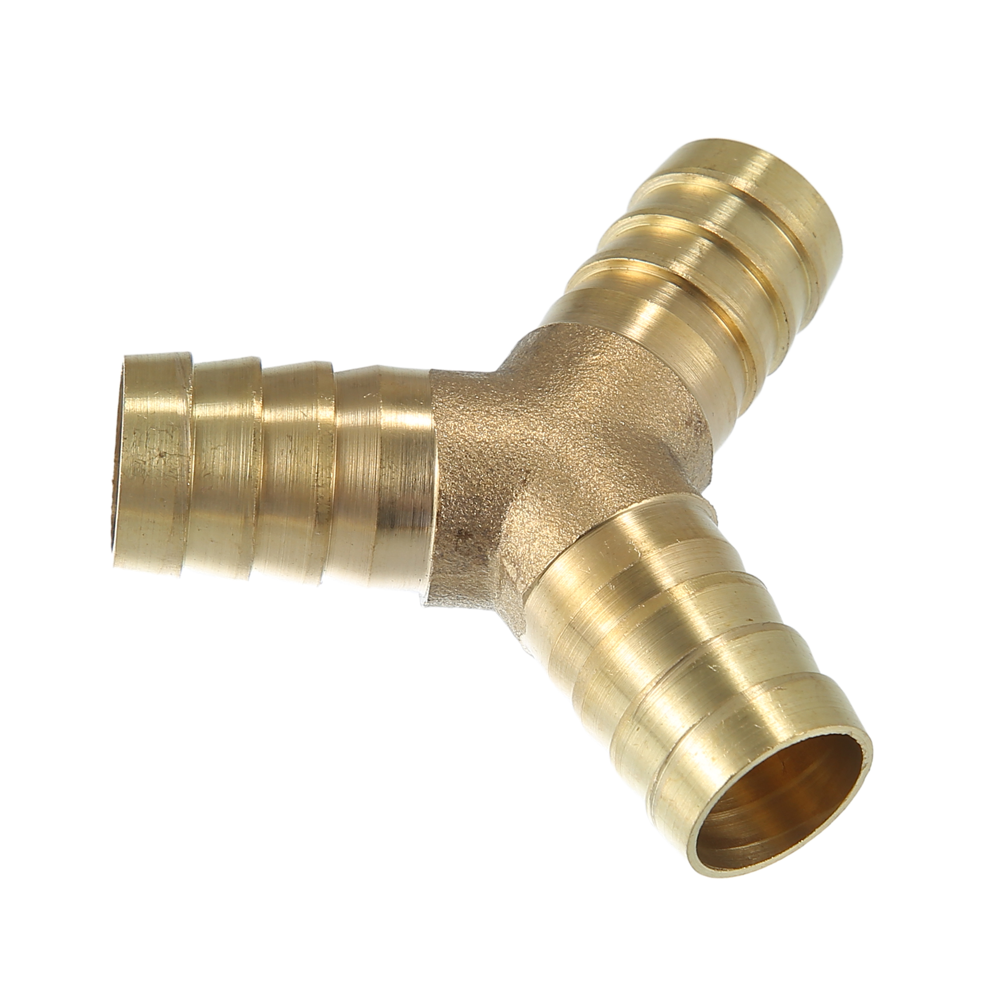 Unique Bargains 3 Pcs 14mm Brass Car Barb Hose Fitting Y Shape 3 Way Connector for Air Water