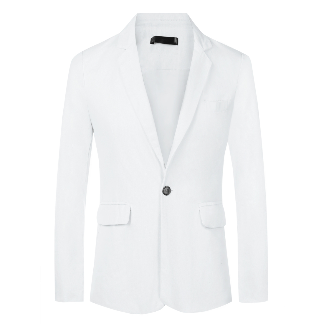 Unique Bargains Solid Color Business Blazer for Men's One Button Notched Lapel Sports Coat Suit Jackets