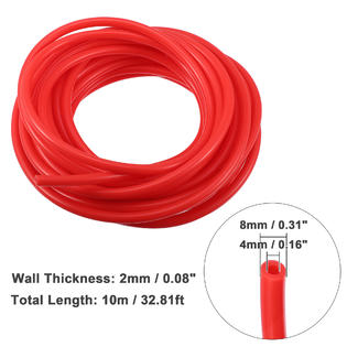 Unique Bargains 4mm 32.81ft Car Vacuum Hose Pipe Tubing Water Air Line Tube  Replacement Red