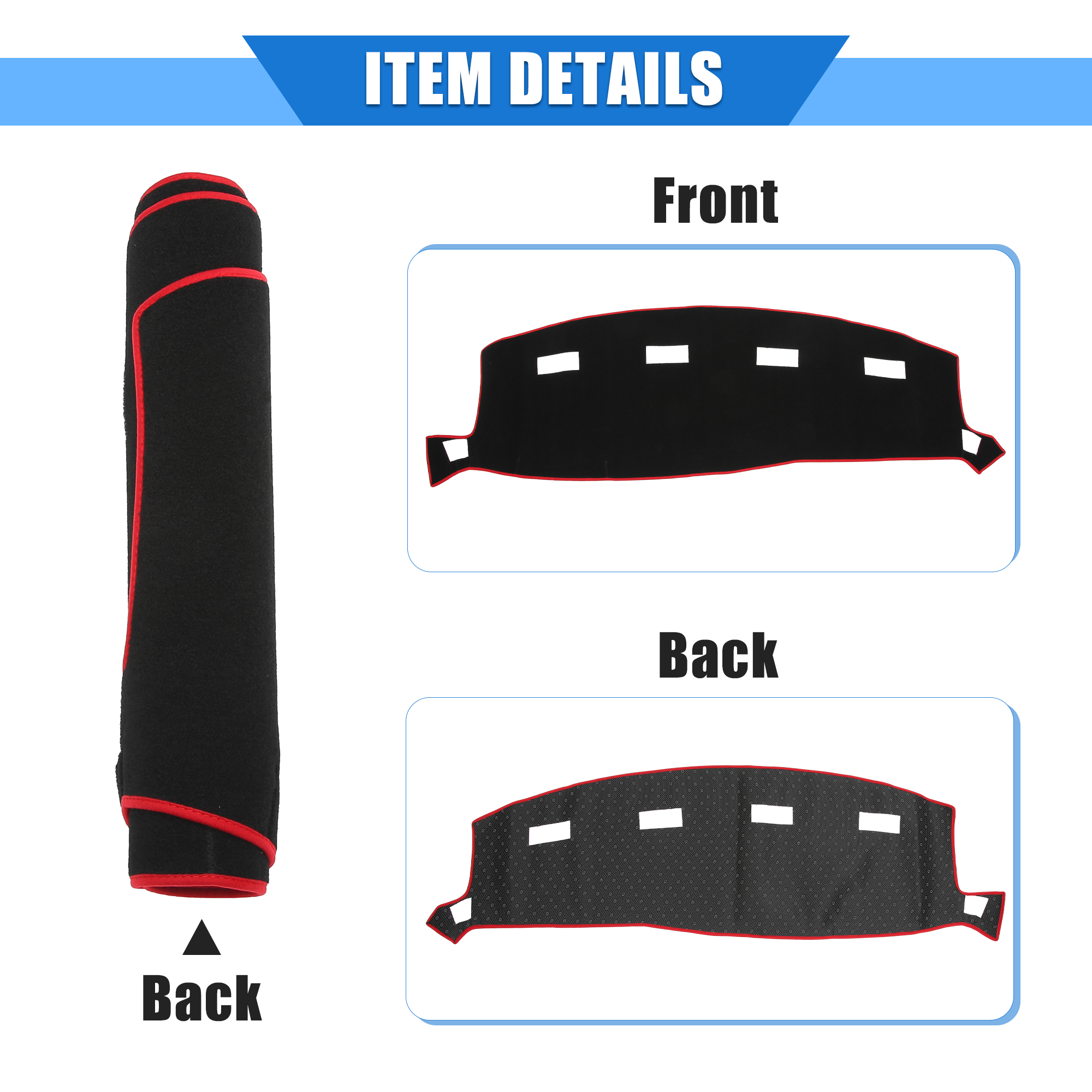 Unique Bargains Car Dashboard Cover Mat for Dodge for Ram 2002-2005 Protective Polyester Red