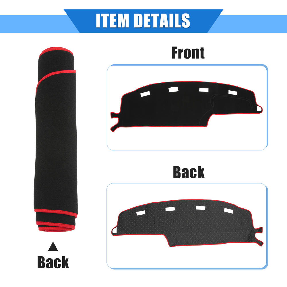 Unique Bargains Car Dashboard Cover Mat for Dodge for Ram 1994-1997 Protective Polyester Red