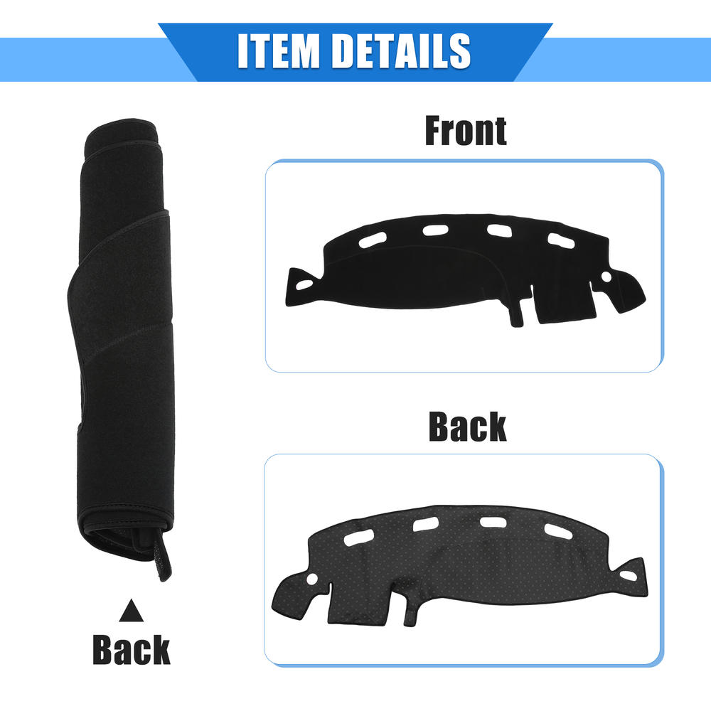 Unique Bargains Car Dashboard Cover Mat for Dodge for Ram 1998-2001 Protective Polyester Black