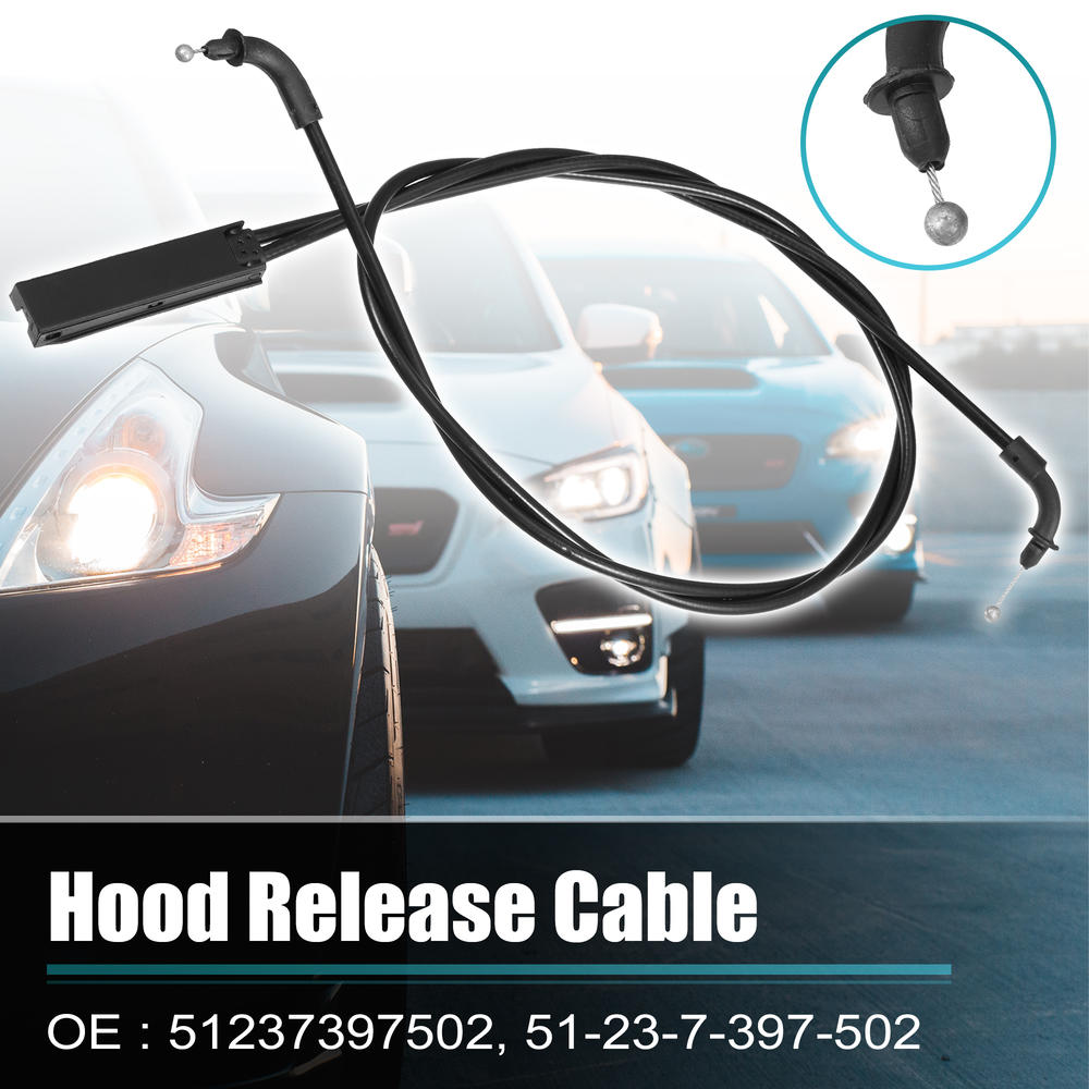 Unique Bargains 51237397502 51-23-7-397-502 Car Hood Bonnet Release Cable for BMW X3 X4 Black