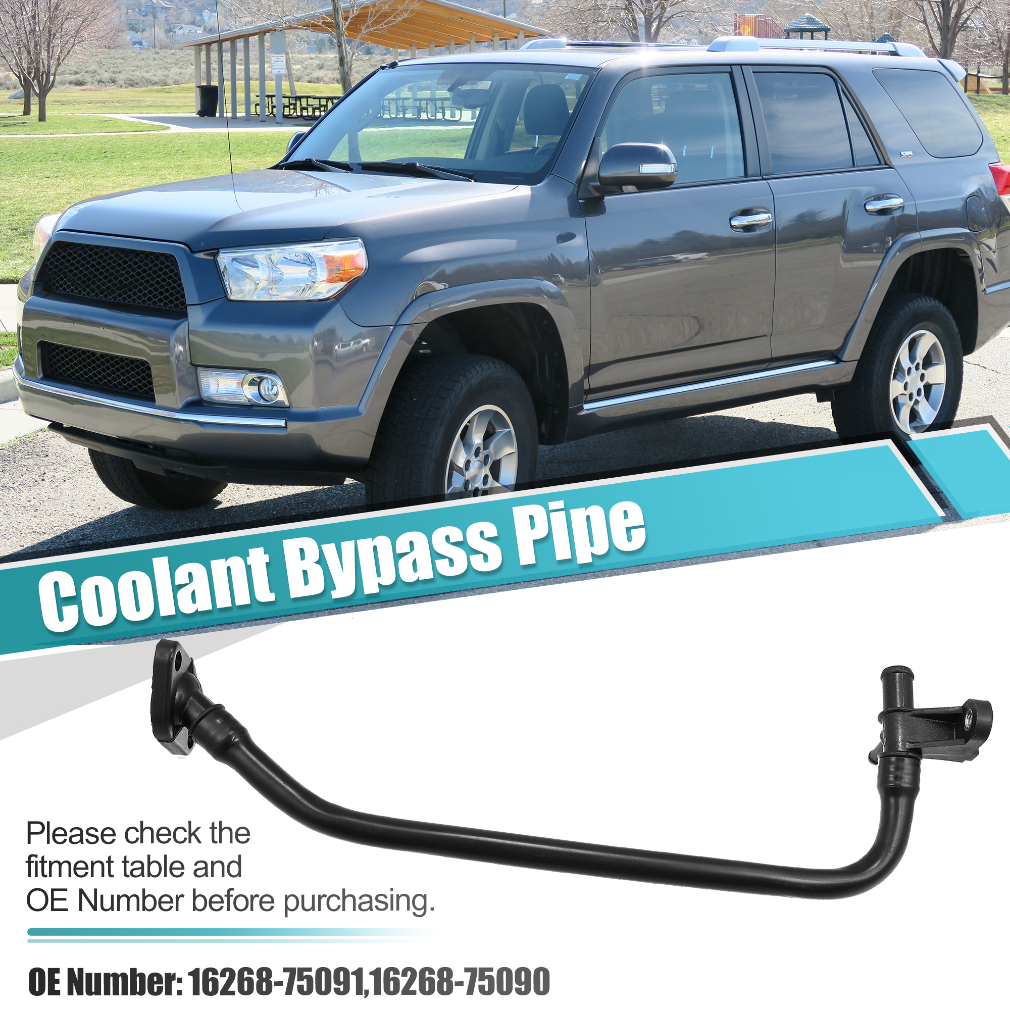 Unique Bargains Coolant Water Bypass Pipe for Toyota Tacoma 2005-2012 16268-75091 16268-75090