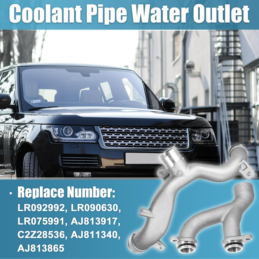 Unique Bargains Aluminum Coolant Pipe Water Outlet for Land Rover for Jaguar LR092992 LR090630