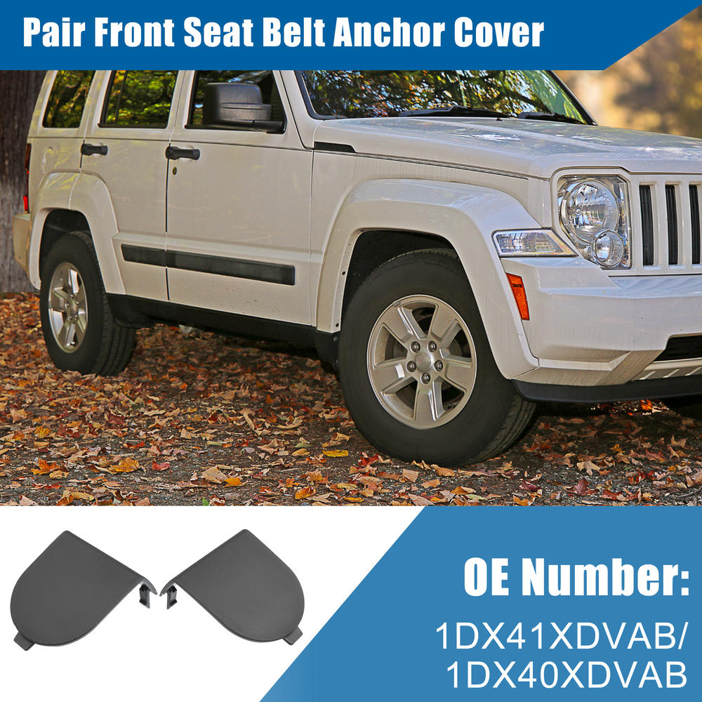 Unique Bargains 1Pair Front Left and Right Side Seat Belt Anchor Cover for Jeep Liberty Black