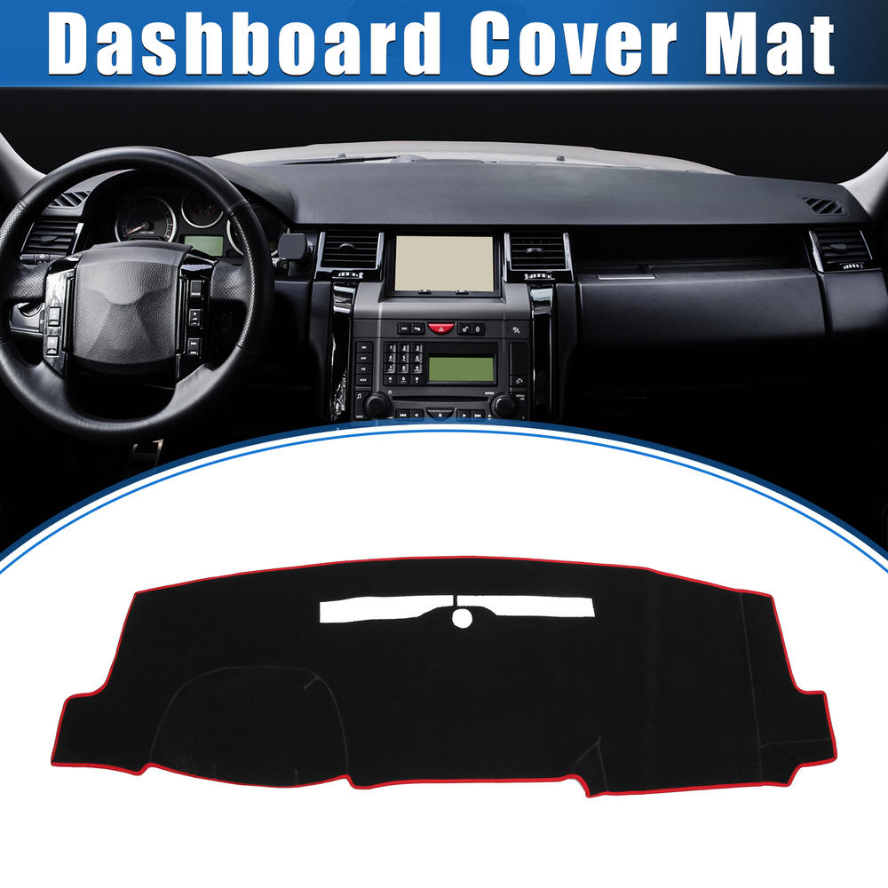 Unique Bargains Dashboard Dash Cover Mat for Chevy Silverado 2014-2018 Durable Polyester Red