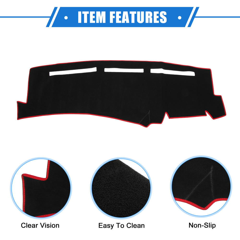 Unique Bargains Dashboard Dash Cover Mat for Chevy Silverado 1999-2006 Durable Polyester Red