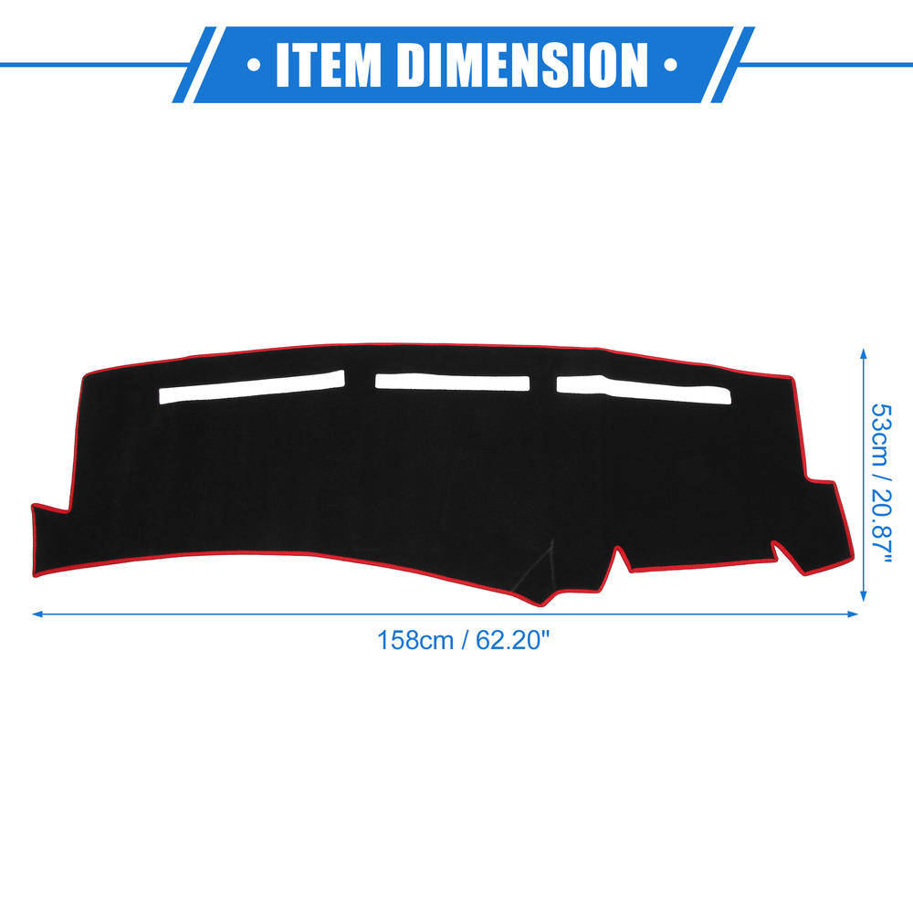 Unique Bargains Dashboard Dash Cover Mat for Chevy Silverado 1999-2006 Durable Polyester Red