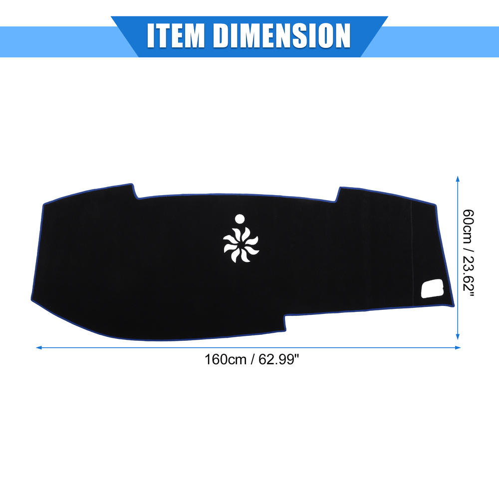 Unique Bargains Car Dashboard Cover Interior Mat for Toyota Sienna 15-20 Polyester Black Blue