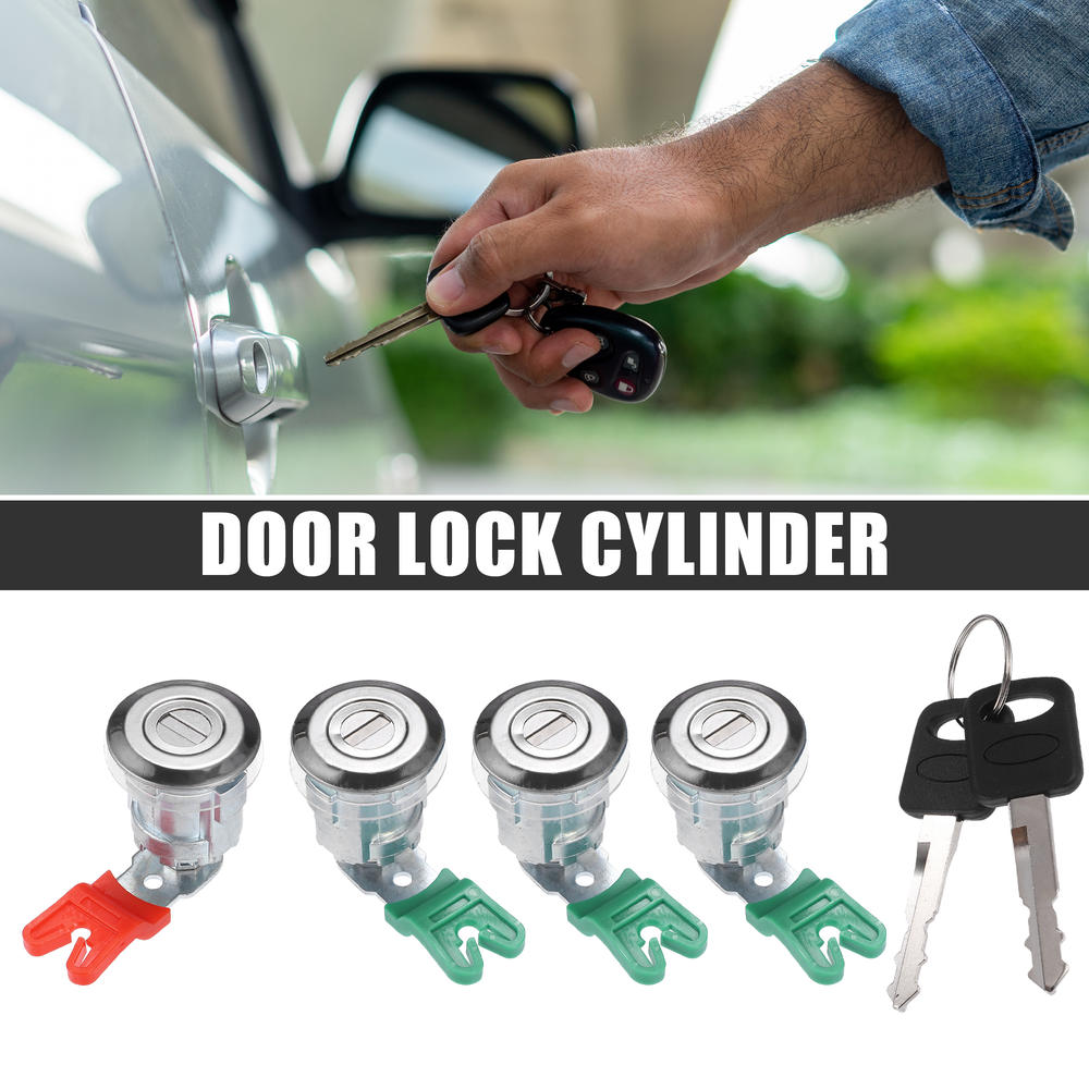 Unique Bargains 1 Set Driver and Passenger Door Lock Cylinder Kit for Ford Econoline 1997-2018