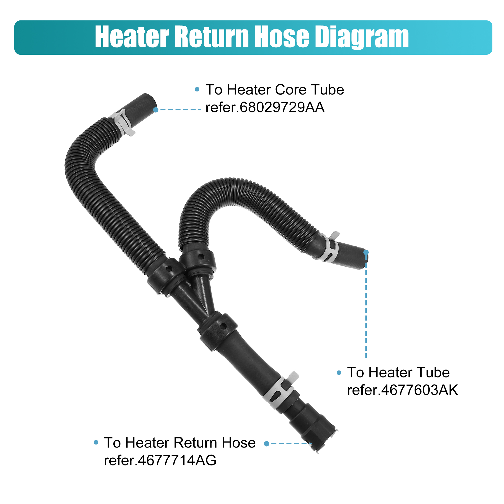 Unique Bargains 4677603AK 626-307HP Car Heater Hose Assembly Set for Chrysler Town & Country
