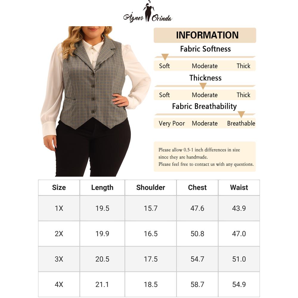 Unique Bargains Plus Size Waistcoat Vest for Women Vintage Vest Button Steampunk Dress Jacquard Jacket