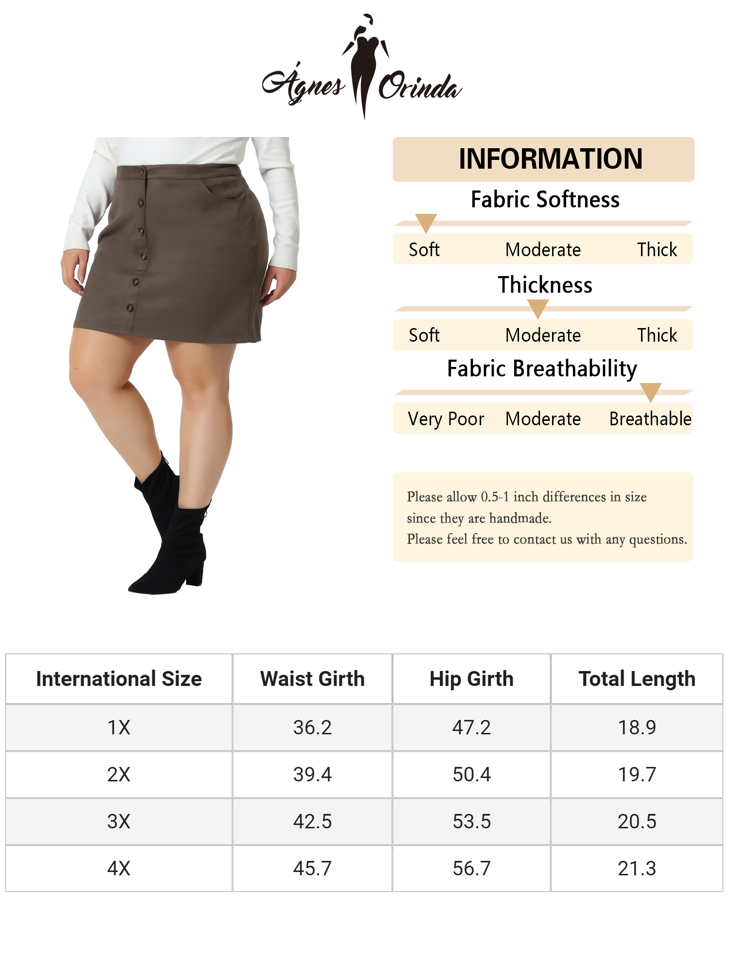 Unique Bargains Plus Size A-Line Skirt for Women Faux Suede Button Front Half Placket Pockets High Waist Mini Skirts