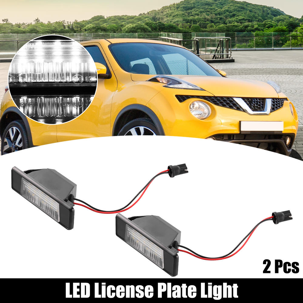 Unique Bargains 2pcs LED License Plate Light White Light for Nissan Armada Juke Versa Kicks