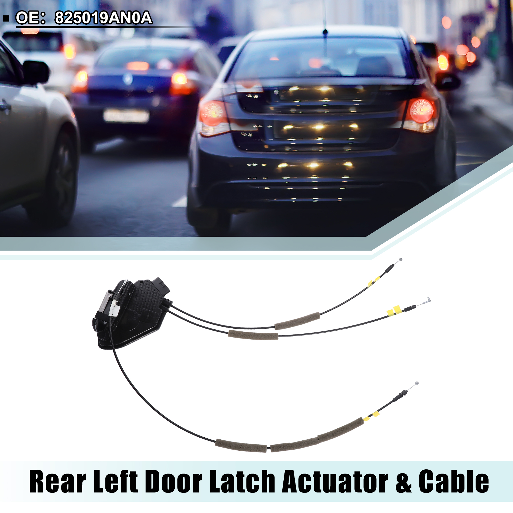 Unique Bargains Rear Left Side Door Latch Actuator with Cable Assembly Fit for Nissan Sentra