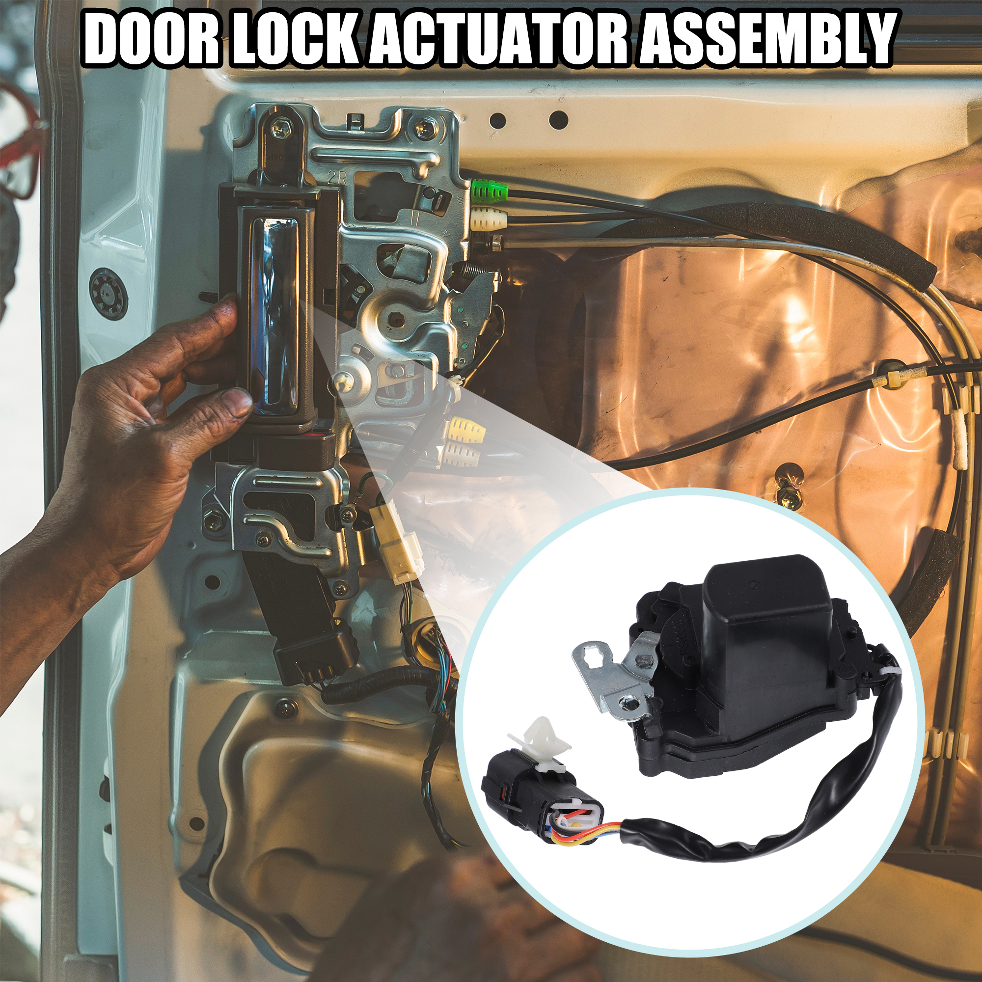 Unique Bargains Front Left Side Door Latch Actuator with Cable Assembly for Kia Sorento Black