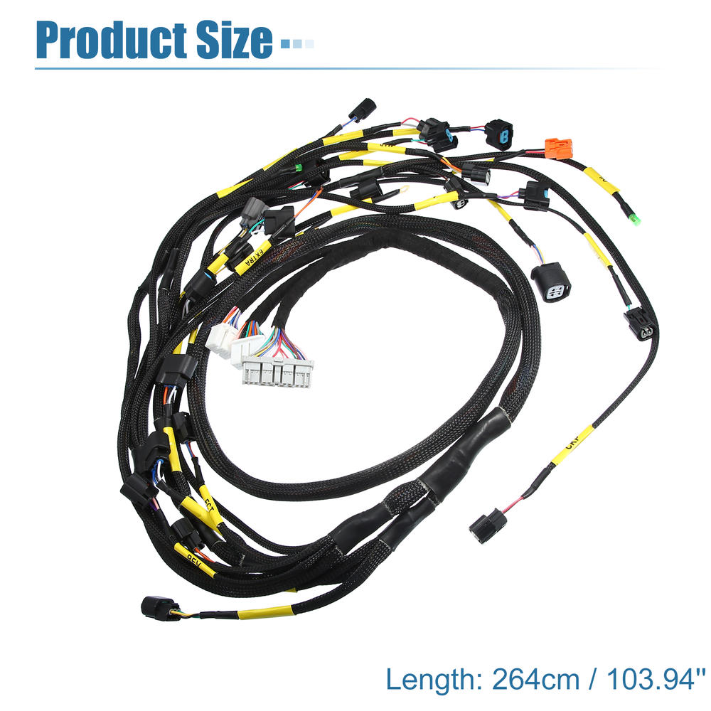 Unique Bargains Tucked Engine Wiring Harness for Honda for Acura K-Swap CRX for K20 K24 K-Series
