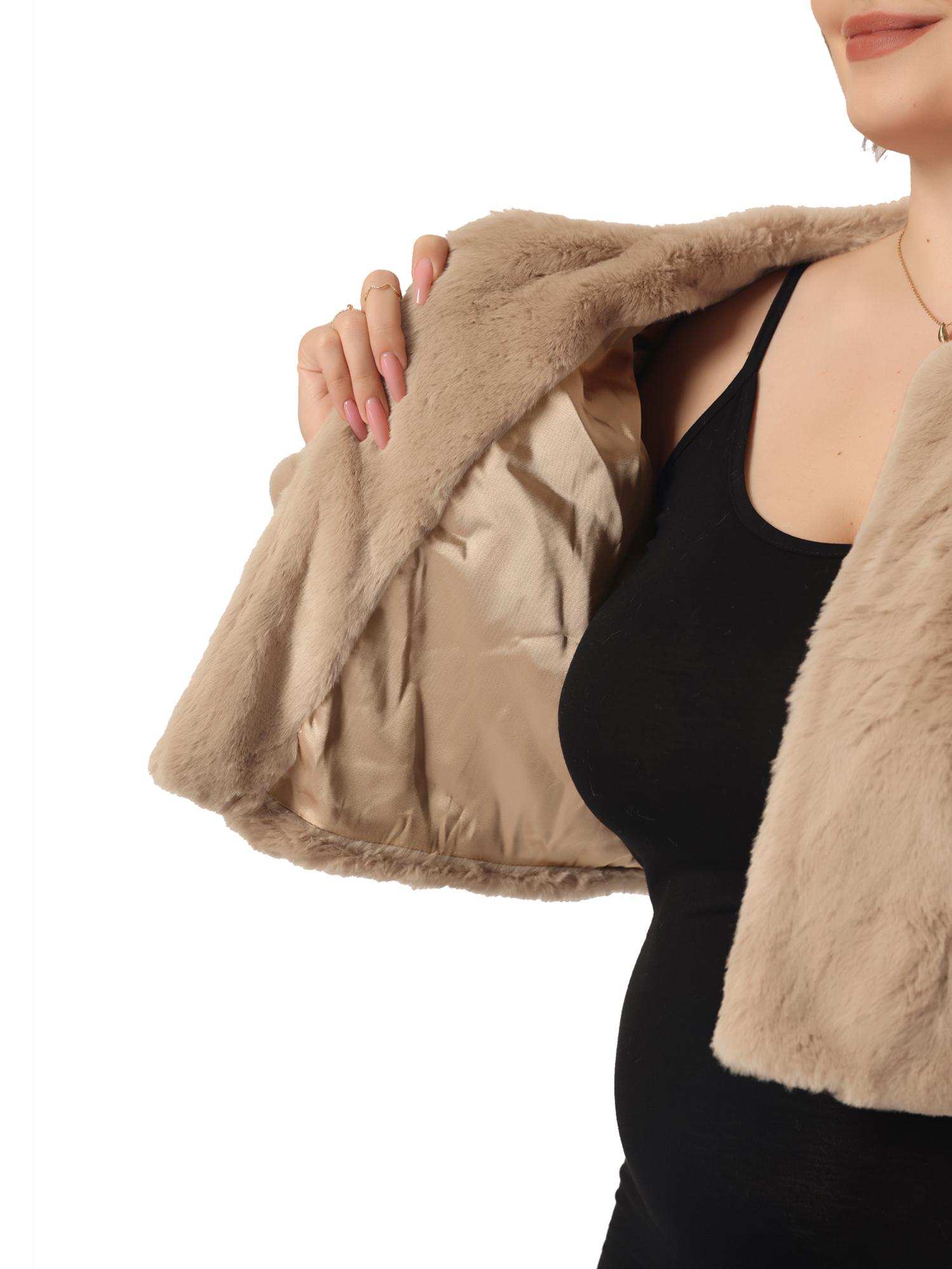 Unique Bargains Women's Plus Size Winter Warm Collarless Faux Fur Fuzzy Coat Jacket Overcoat