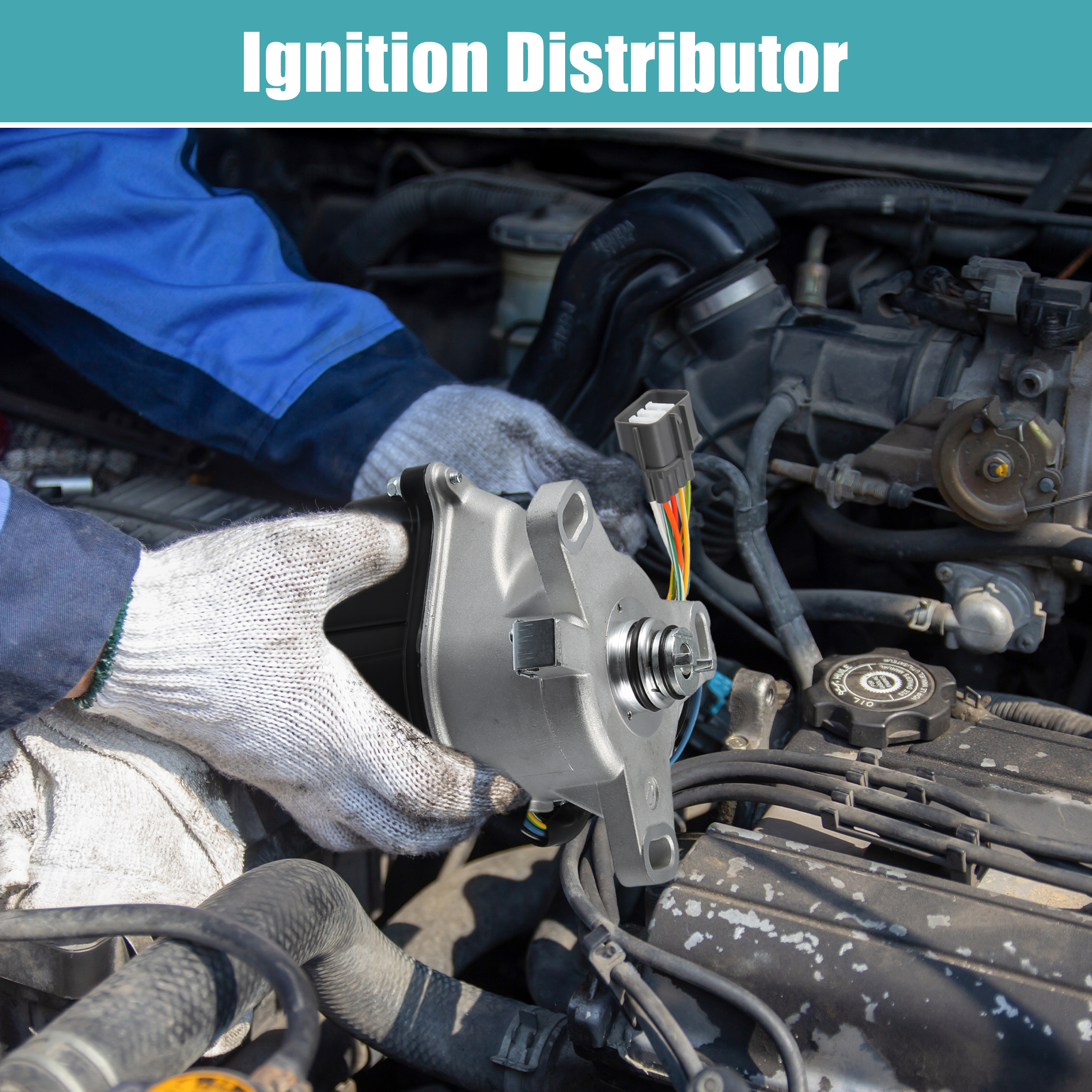 Unique Bargains Replace Ignition Distributor for Honda Civic L4 1.6L 1992-1995 NO.30100P08006