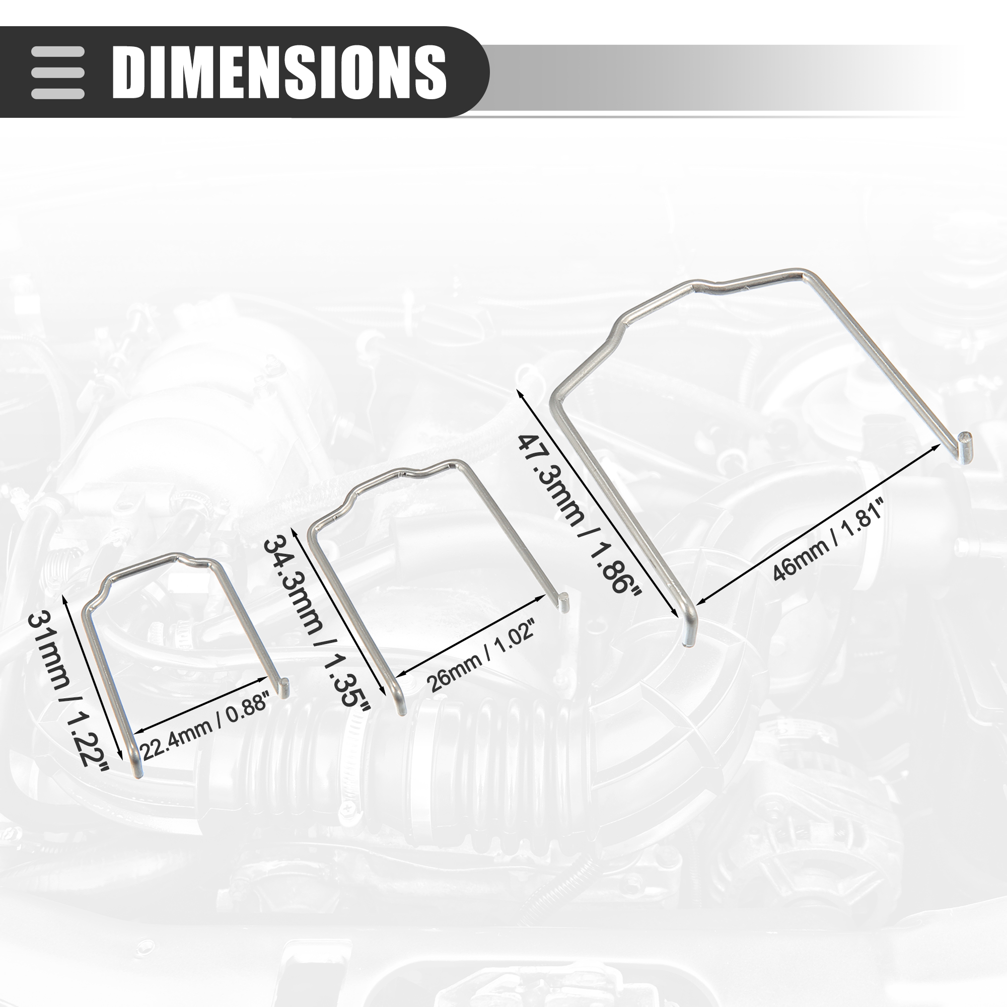 Unique Bargains Car Radiator Hose Clip Repalce for BMW E39 E38 E60 E90 Metal Silver Tone 1 Set