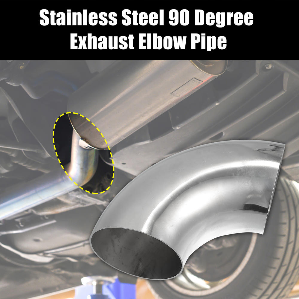 Unique Bargains 4 Pcs OD 3 Inch 90 Degree SS304 Stainless Steel Bend Tube Exhaust Elbow Pipe