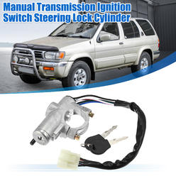 Unique Bargains Ignition Switch Steering Lock Cylinder w/Key 48700-01G25 for Nissan D21 Pickup