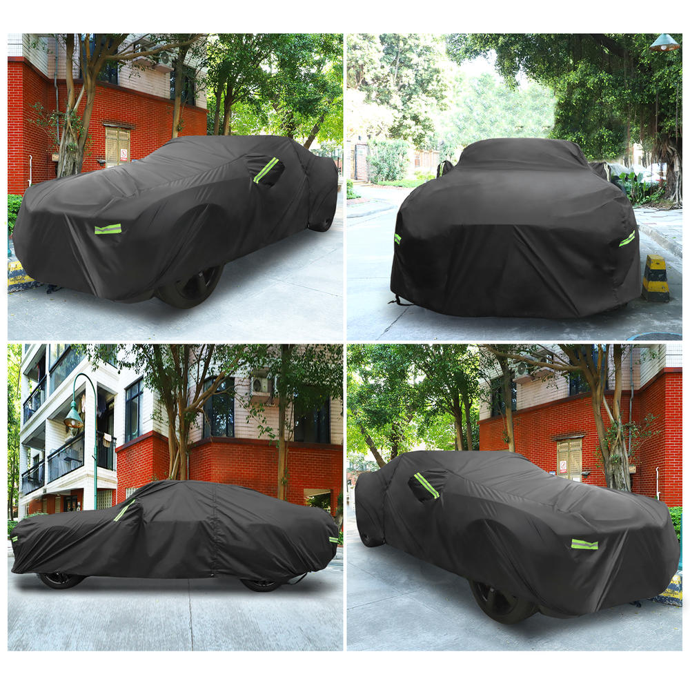 Unique Bargains 1 Pcs Waterproof SUV Car Cover for Chevy Camaro 2010-2021 with Zipper Black