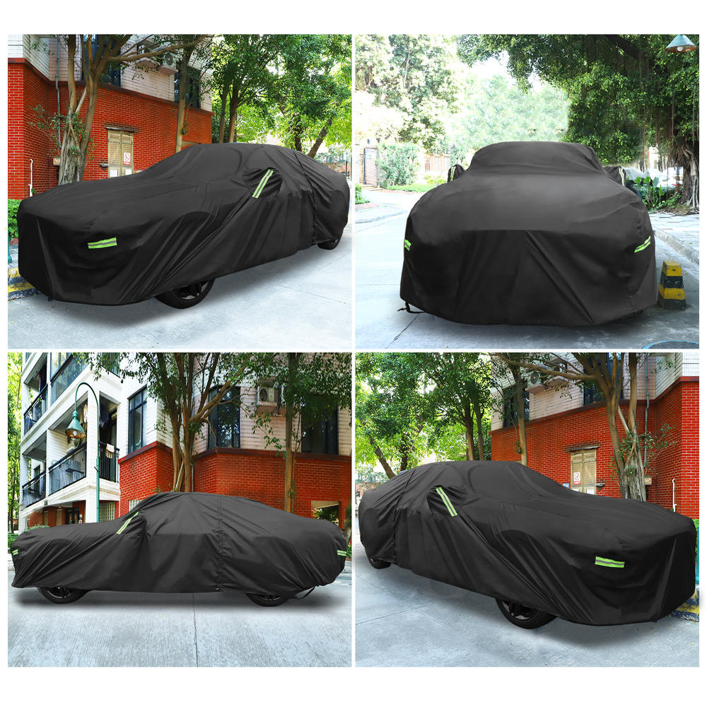 Unique Bargains Waterproof SUV Car Cover for Ford for Mustang GT/Bullitt with Zipper Black