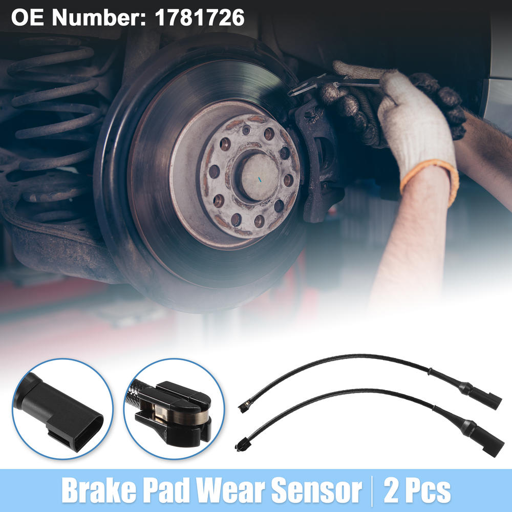 Unique Bargains Front Brake Pad Sensor Replacement for Ford Transit Plastic Rubber Black 2Pcs