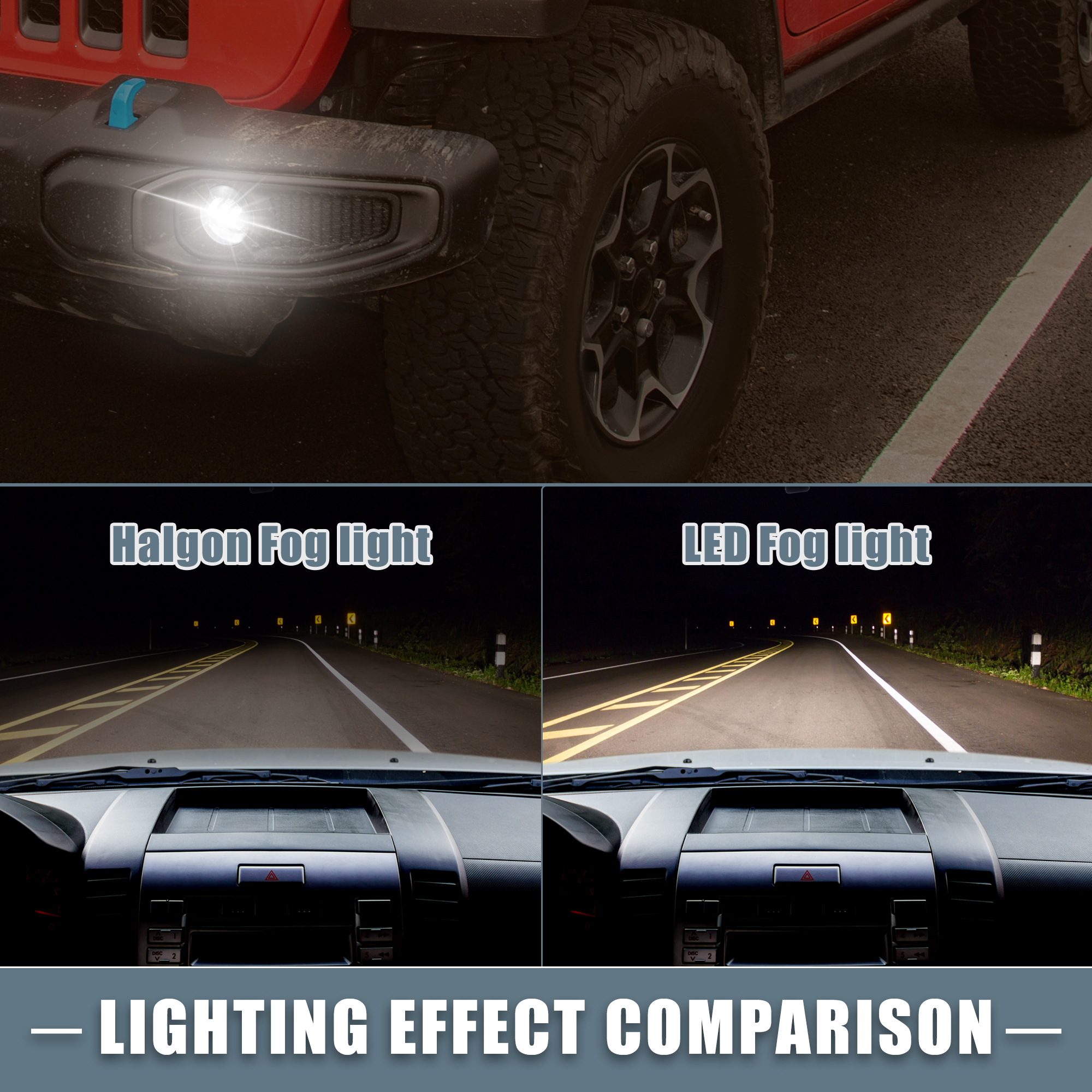 Unique Bargains 4 Inch LED Fog Light for Jeep Wrangler JL 2018-2023 Driving Fog Lights 1 Pair