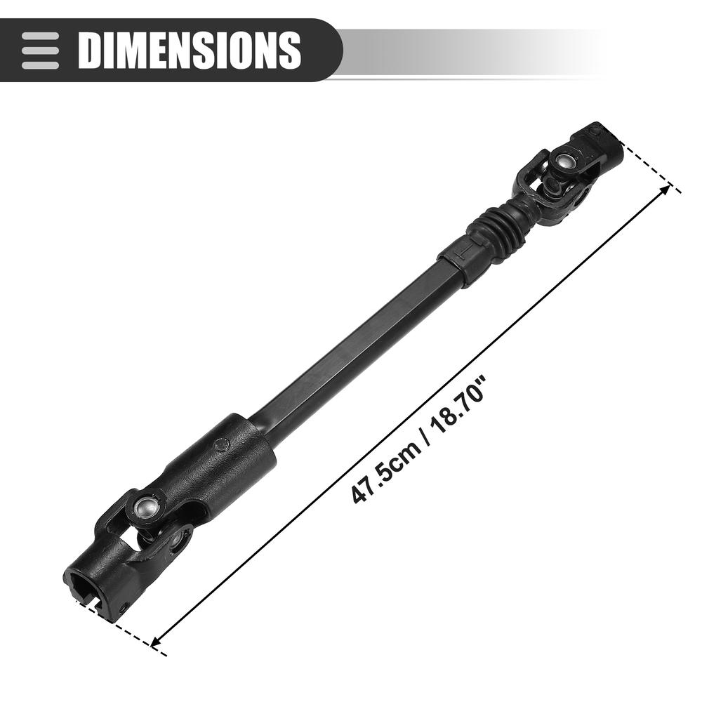 Unique Bargains Lower Power Steering Shaft Fit for Jeep Cherokee 1984-1994 No.4713943 Black