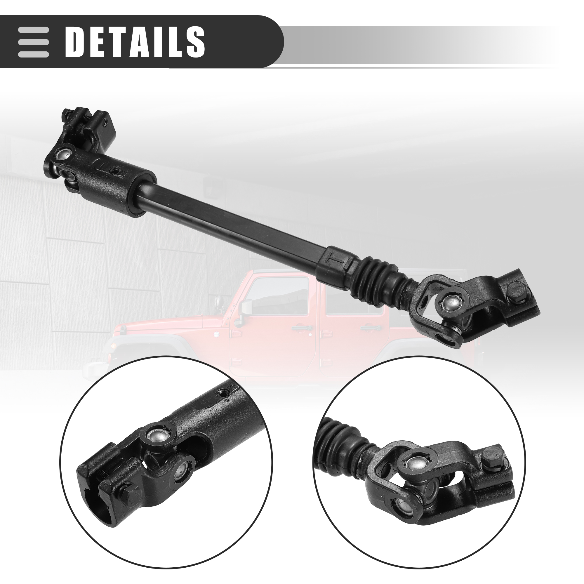 Unique Bargains Lower Power Steering Shaft Fit for Jeep Cherokee 1984-1994 No.4713943 Black