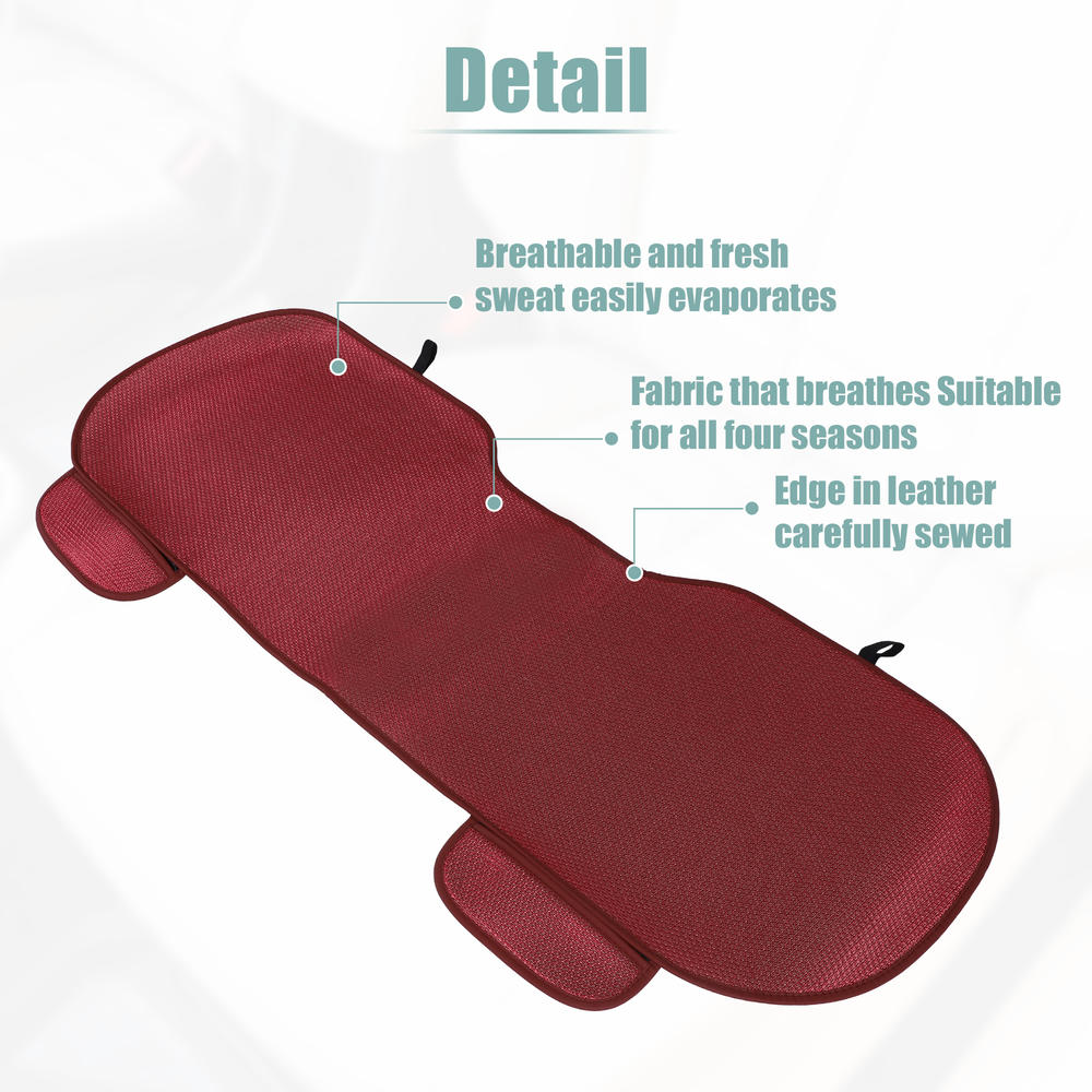 Unique Bargains Car Back Seat Cushion Wine Red Breathable PU Leather Car Seat Protector Mat