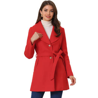 Unique Bargains Women's Casual Cute Turn Down Collar Slim