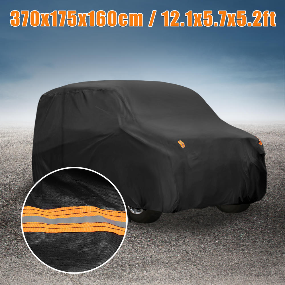 Unique Bargains 12.1x5.7x5.2ft Universal Car Cover Protect Outdoor Dustproof Waterproof Black