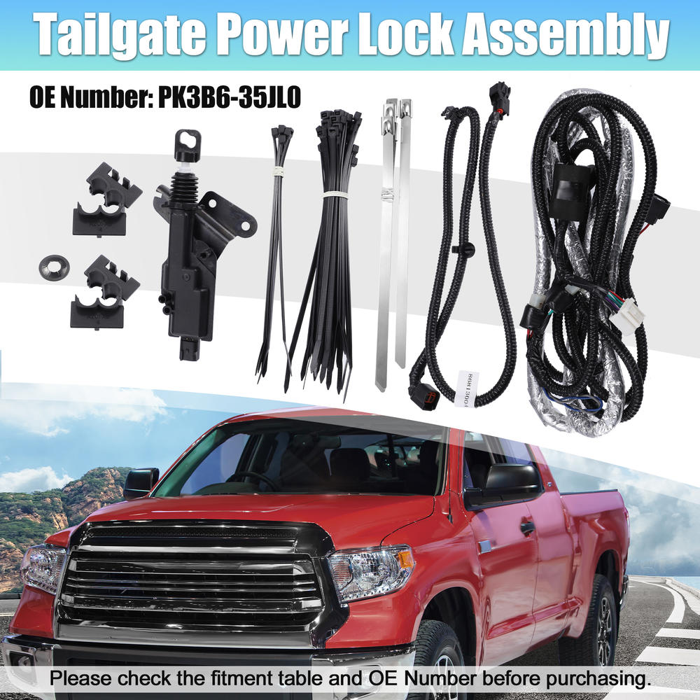 Unique Bargains 1 Set Power Tailgate Bed Remote Lock Assembly PK3B6-35JL0 for Toyota Tundra