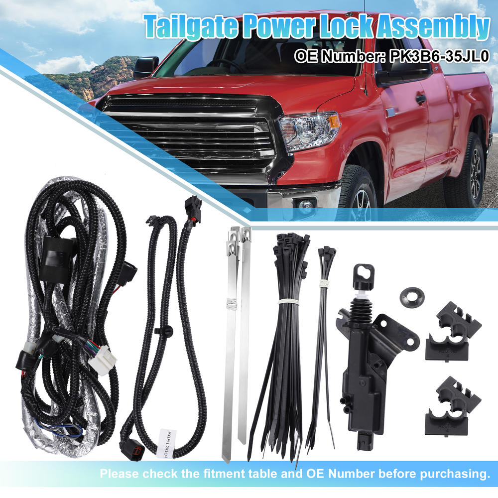 Unique Bargains 1 Set Power Tailgate Bed Remote Lock Assembly PK3B6-35JL0 for Toyota Tundra