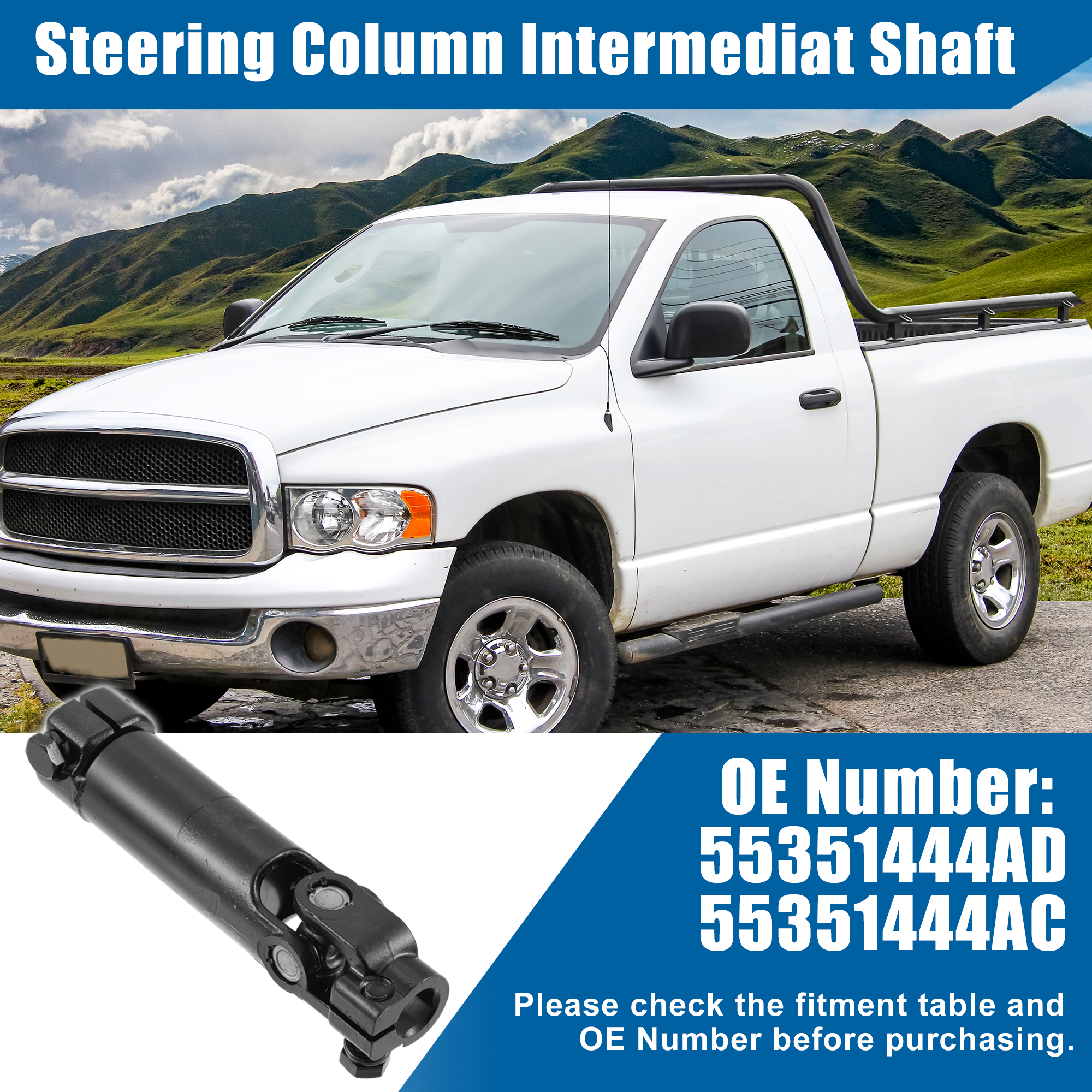 Unique Bargains 1 Pcs Intermediate Steering Column Shaft for Dodge for Ram 1500 55351444AD