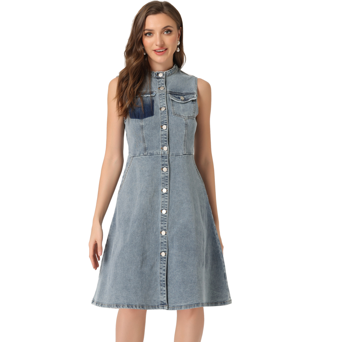 white christmas dresses Aney Dress | Denim Suede Mix - 44