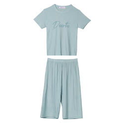 Unique Bargains Kids’ Sleepwear Short Sleeve with Capri Pants Letters Family Pajama Sets