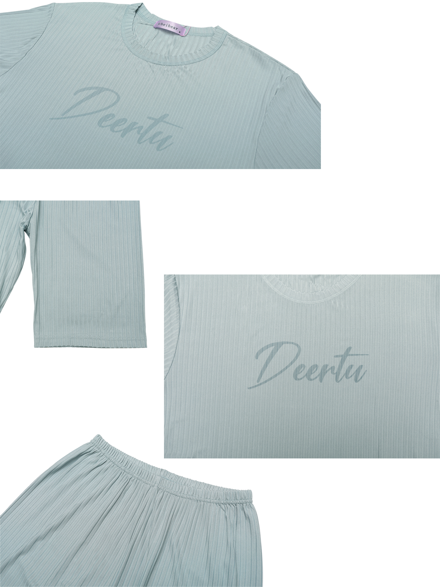 Unique Bargains Men’s Sleepwear Short Sleeve with Capri Pants Letters Family Pajama Sets