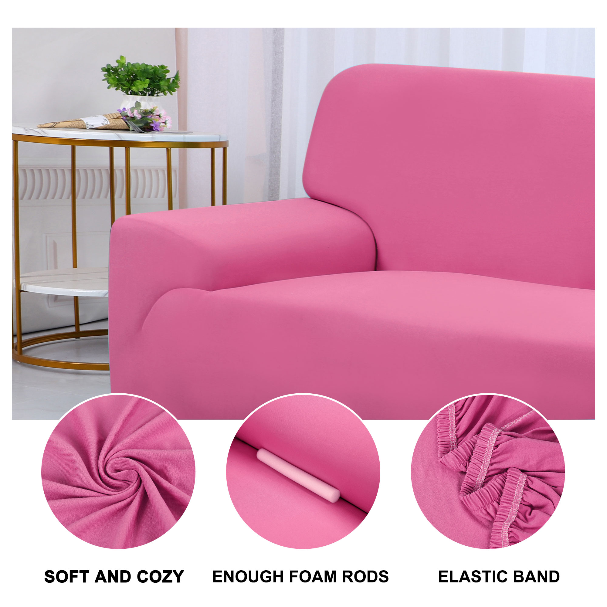 Unique Bargains Christmas Red Stretch Sofa Cover Chair Loveseat Couch Slipcover Machine Washable Furniture Protector with One Cushion Case