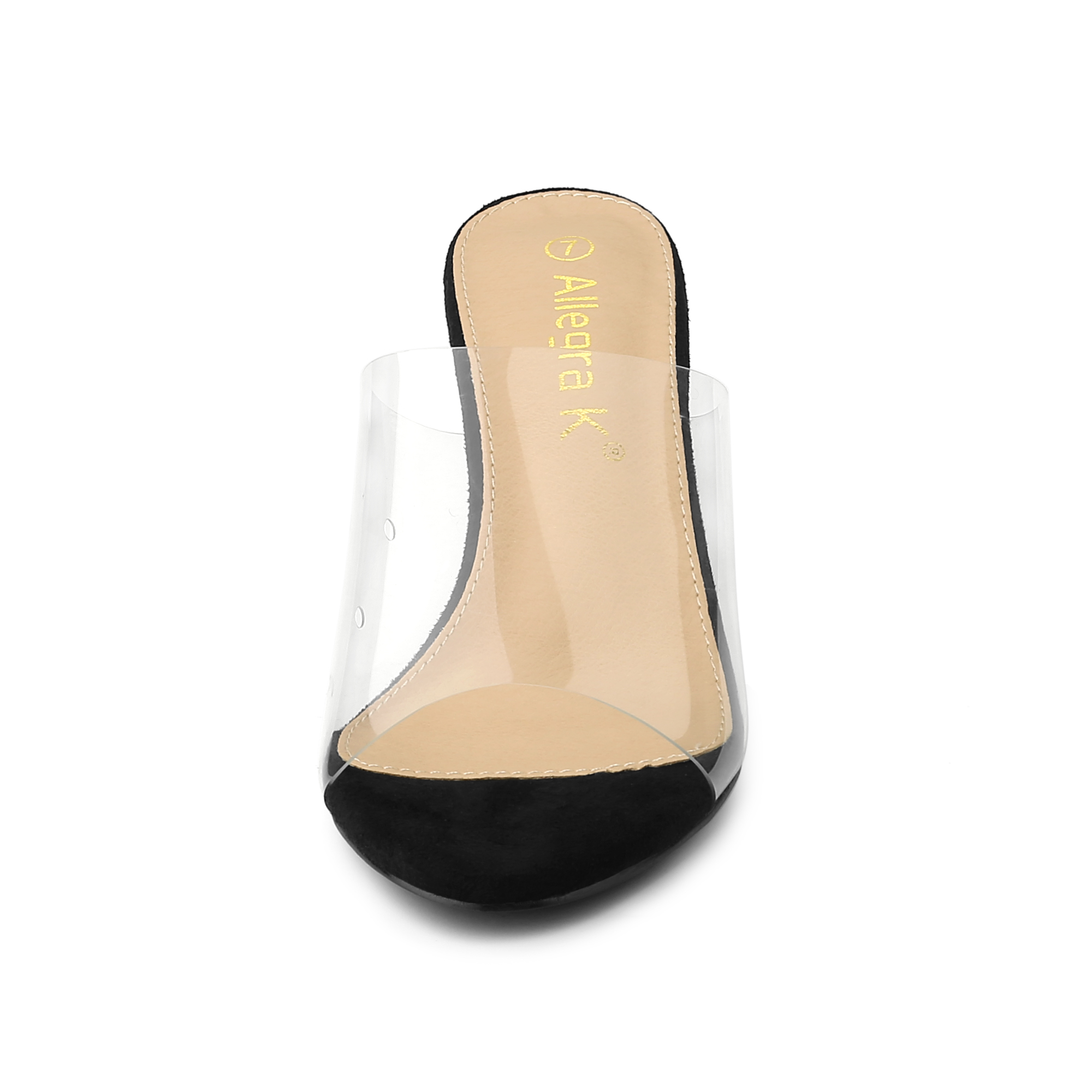 Unique Bargains Allegra K Women's Slip-On Clear Strap Stiletto Heels Sandals