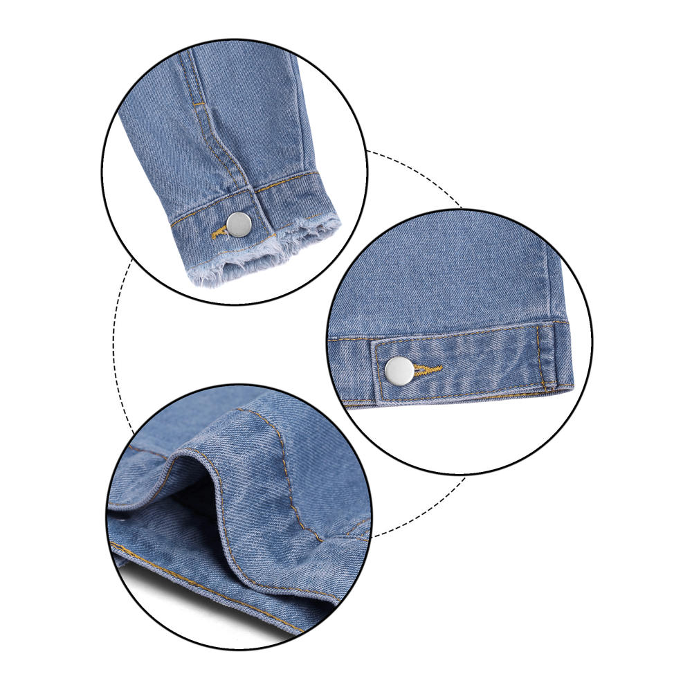 Unique Bargains Lars Amadeus Men's Jean Button Down Cotton Trucker Denim Jackets with Pockets