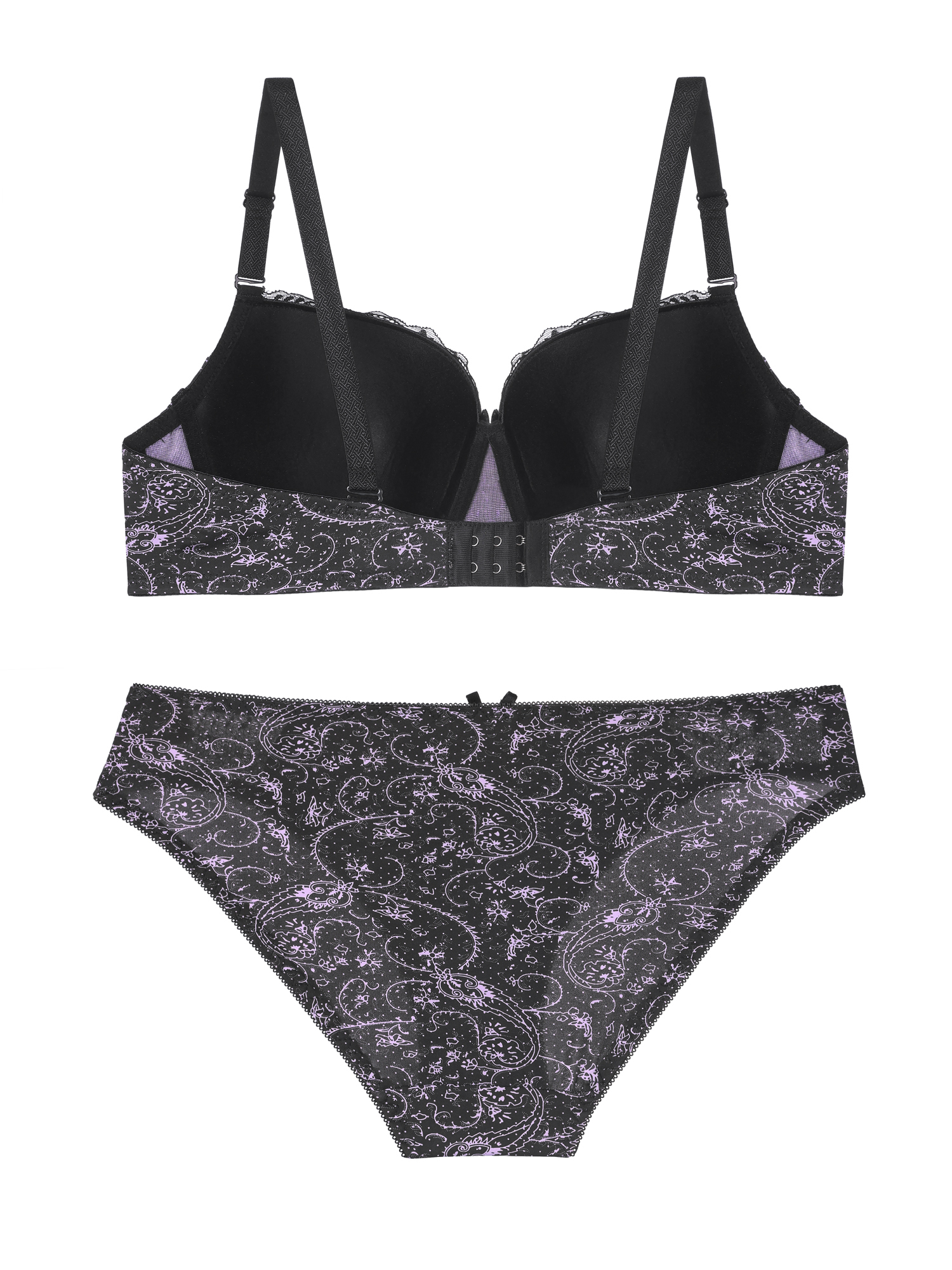 Unique Bargains Women's Plus Size Underwire Lace Adjustable Straps Bra and Panty  Set 