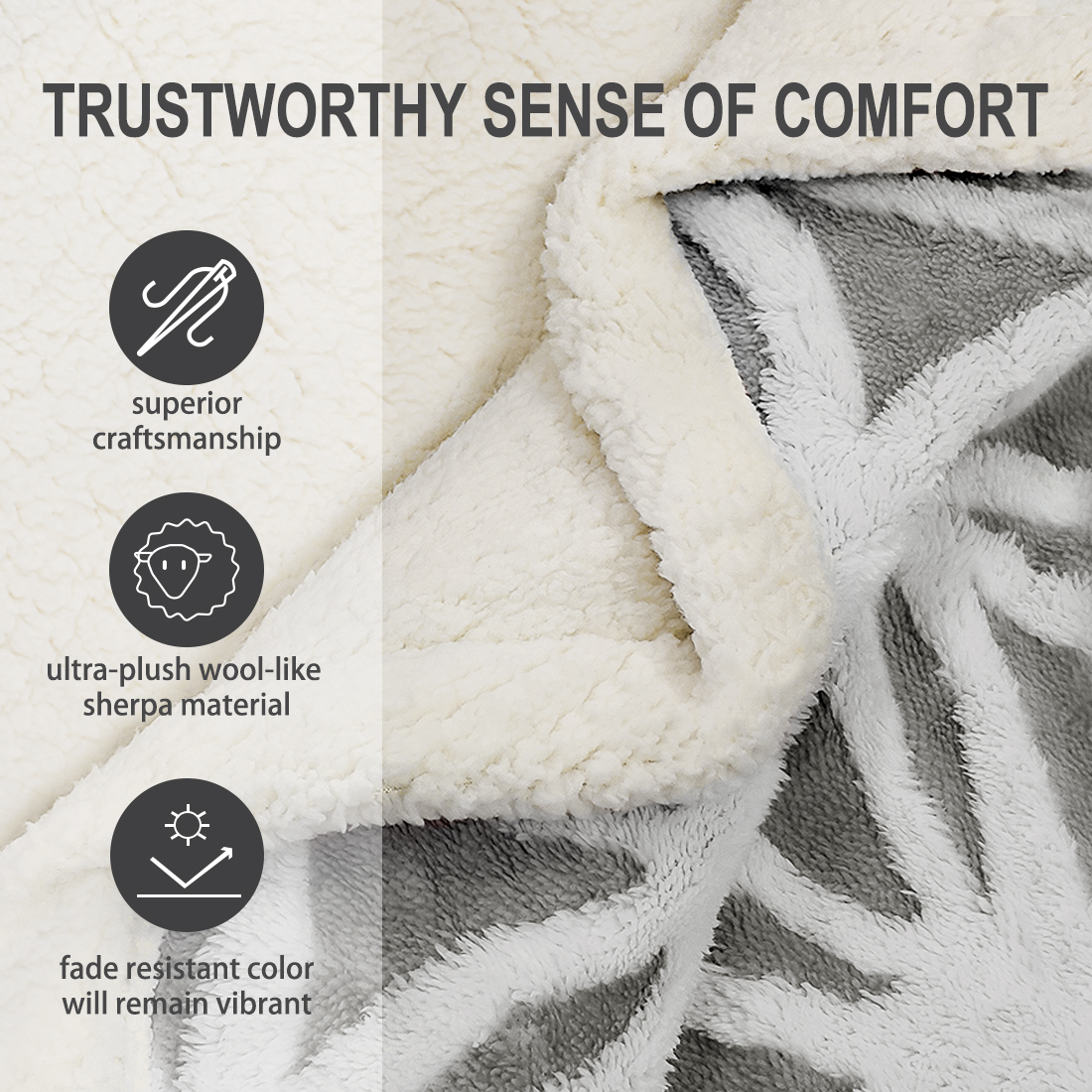 Unique Bargains Sherpa Fleece Blanket Soft Throw Blanket Dual Sided Blanket for Couch Sofa Bed