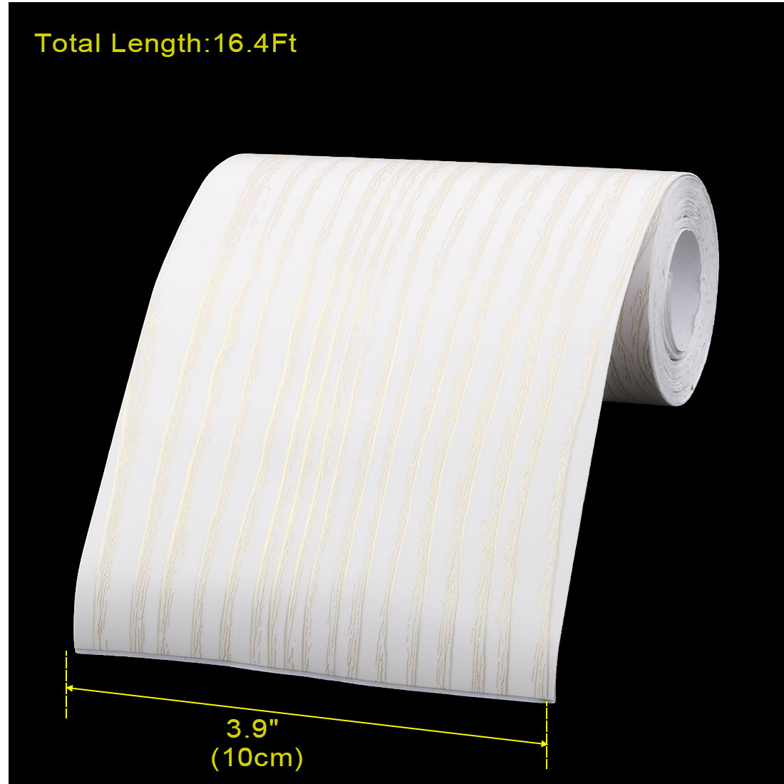 Unique Bargains Home Wooden Pattern Skirting Wall Waist Line Border Sticker Wood Color 16.4Ft